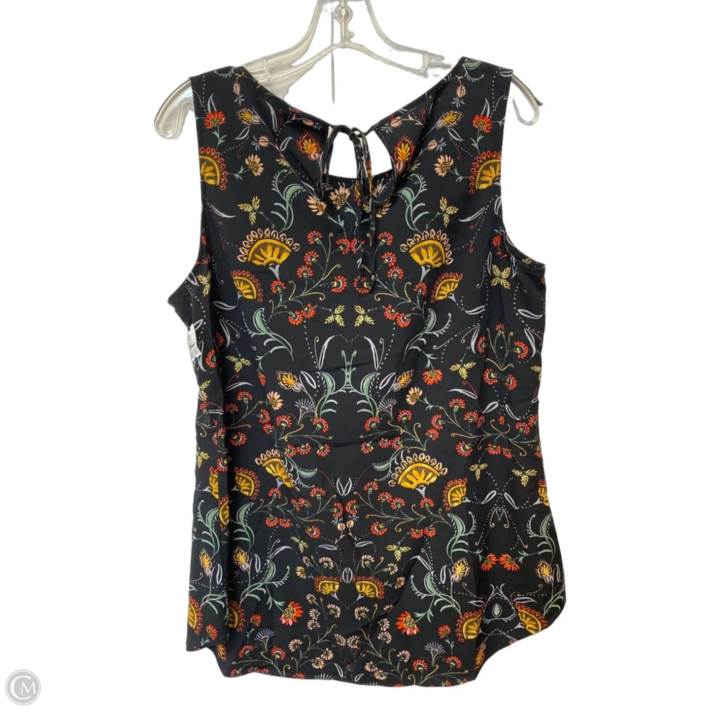 Top Sleeveless By Cabi In Black & Yellow, Size: L