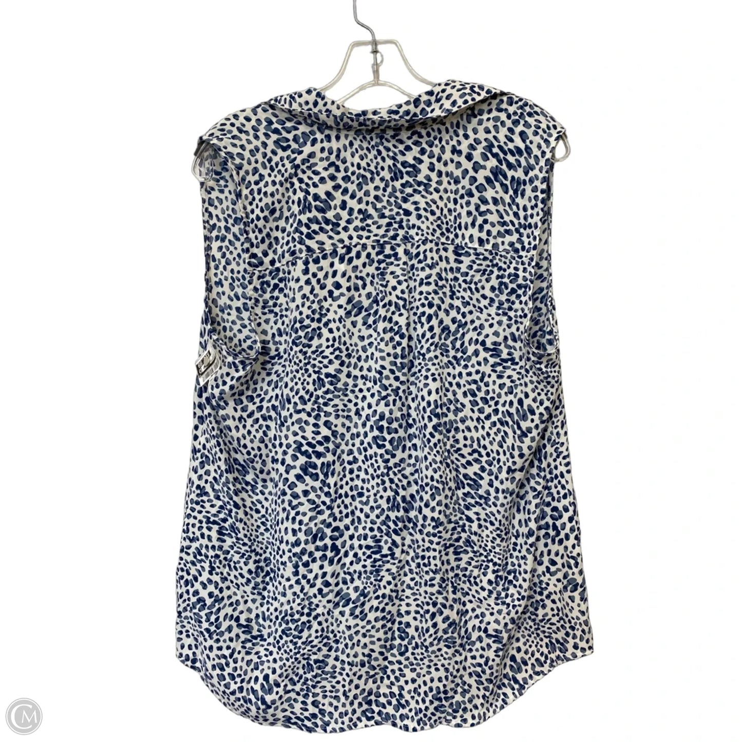 Top Sleeveless By Cabi In Blue & White, Size: L