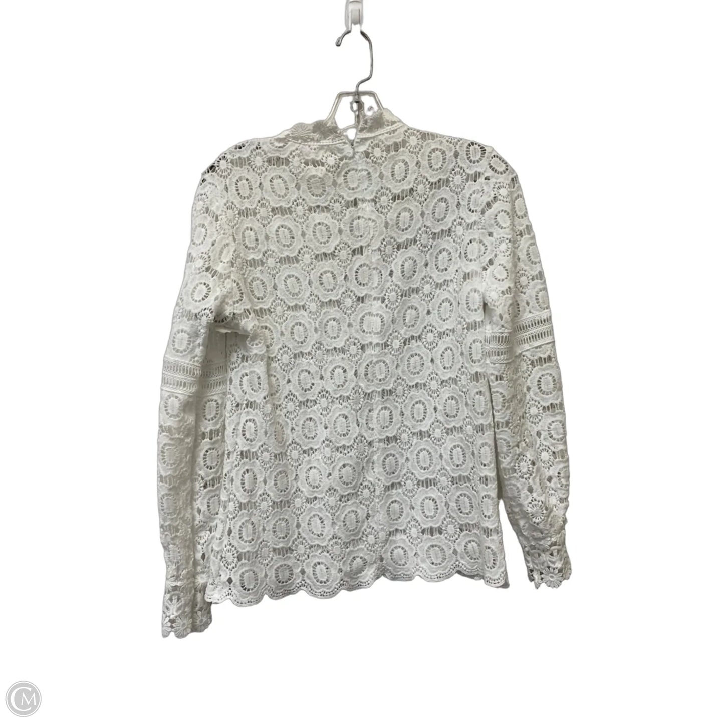 Top Long Sleeve By Clothes Mentor In White, Size: S