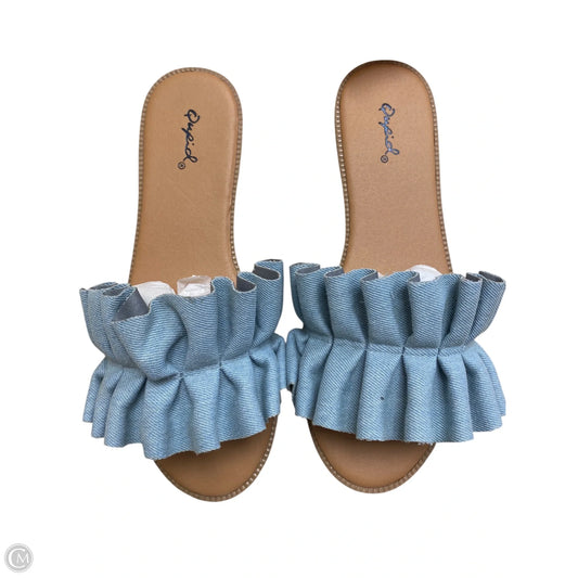 Sandals Flats By Qupid In Blue, Size: 7.5