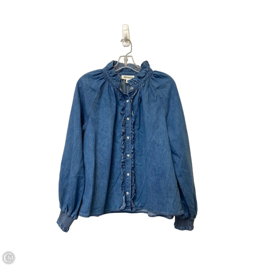 Top Long Sleeve By &merci In Blue Denim, Size: M