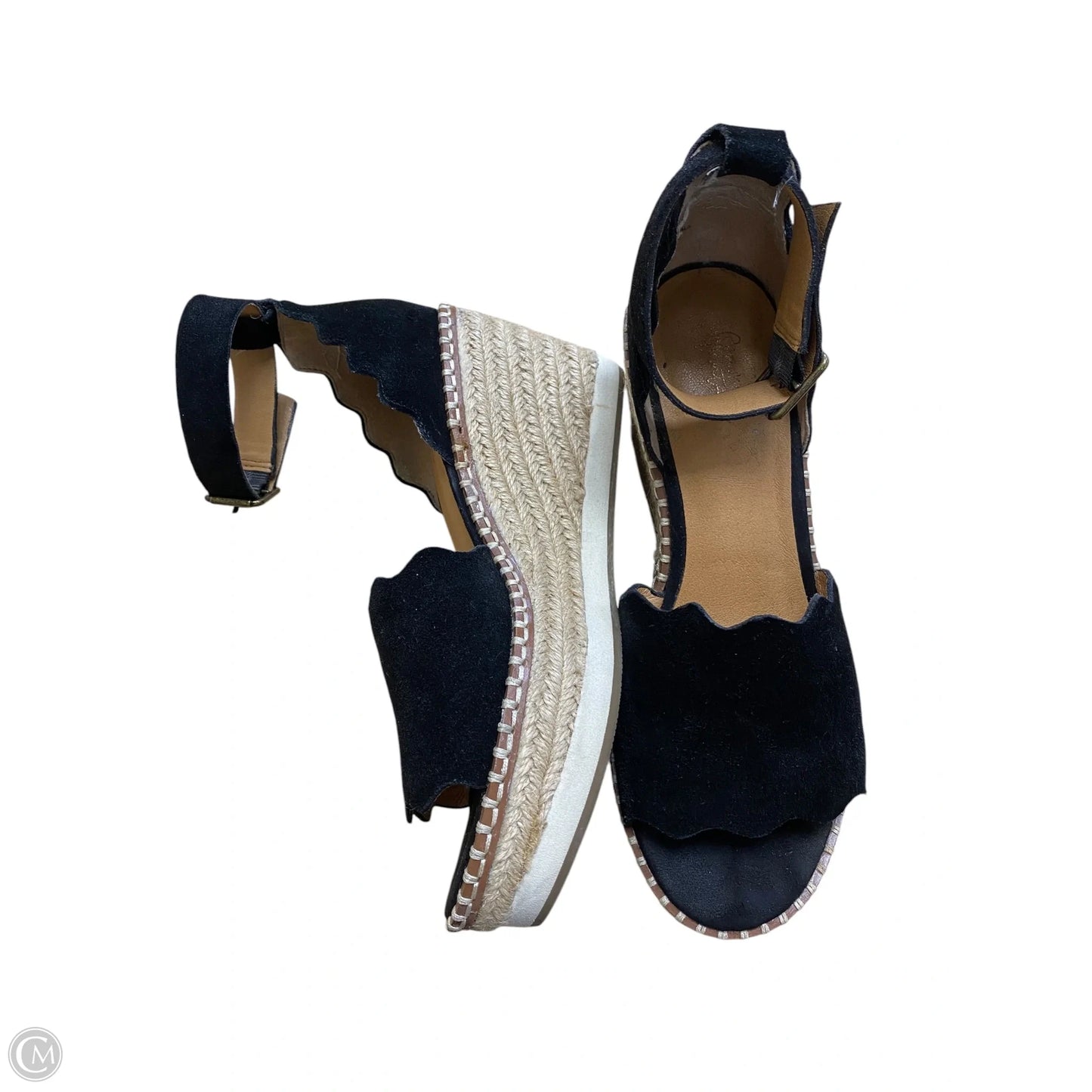 Sandals Heels Wedge By Crown Vintage In Black, Size: 7
