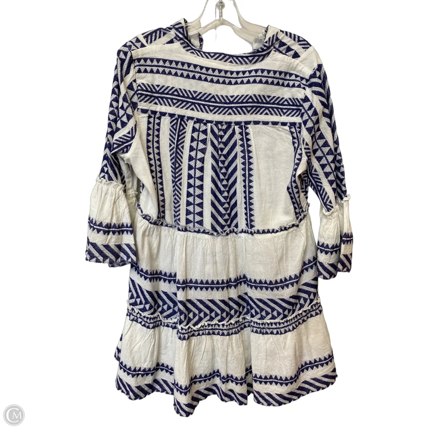 Dress Casual Short By Mi Ami In Blue & White, Size: L