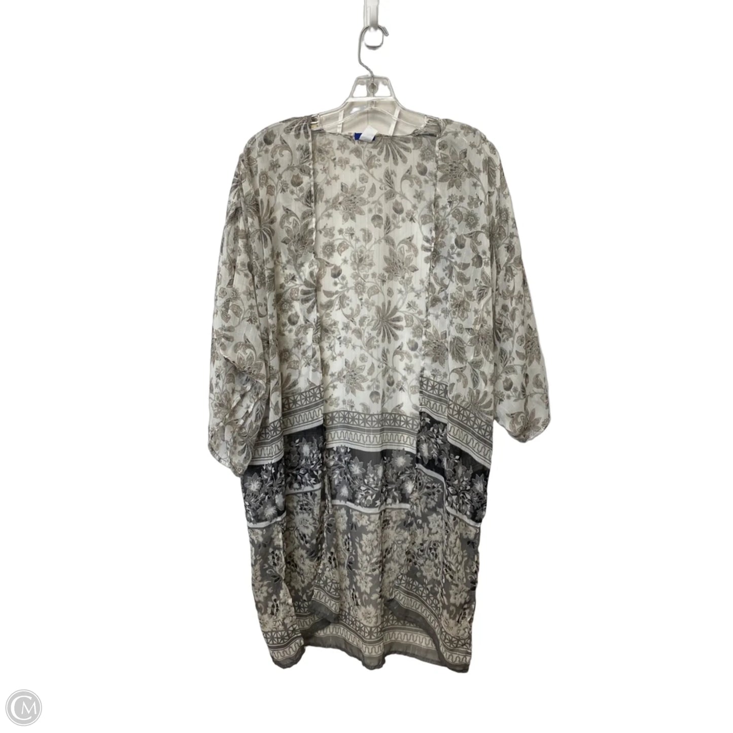 Shawl By Apt 9 In Grey & White, Size: Osfm