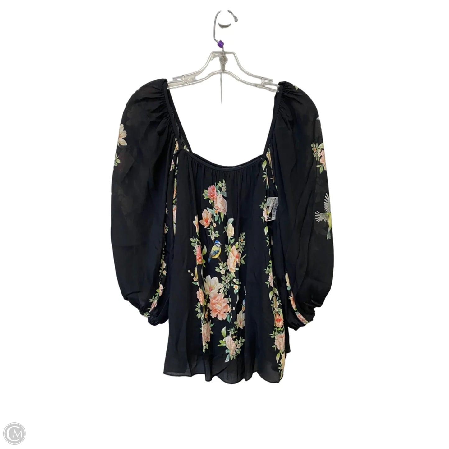 Top 3/4 Sleeve By Johnny Was In Black, Size: Xs