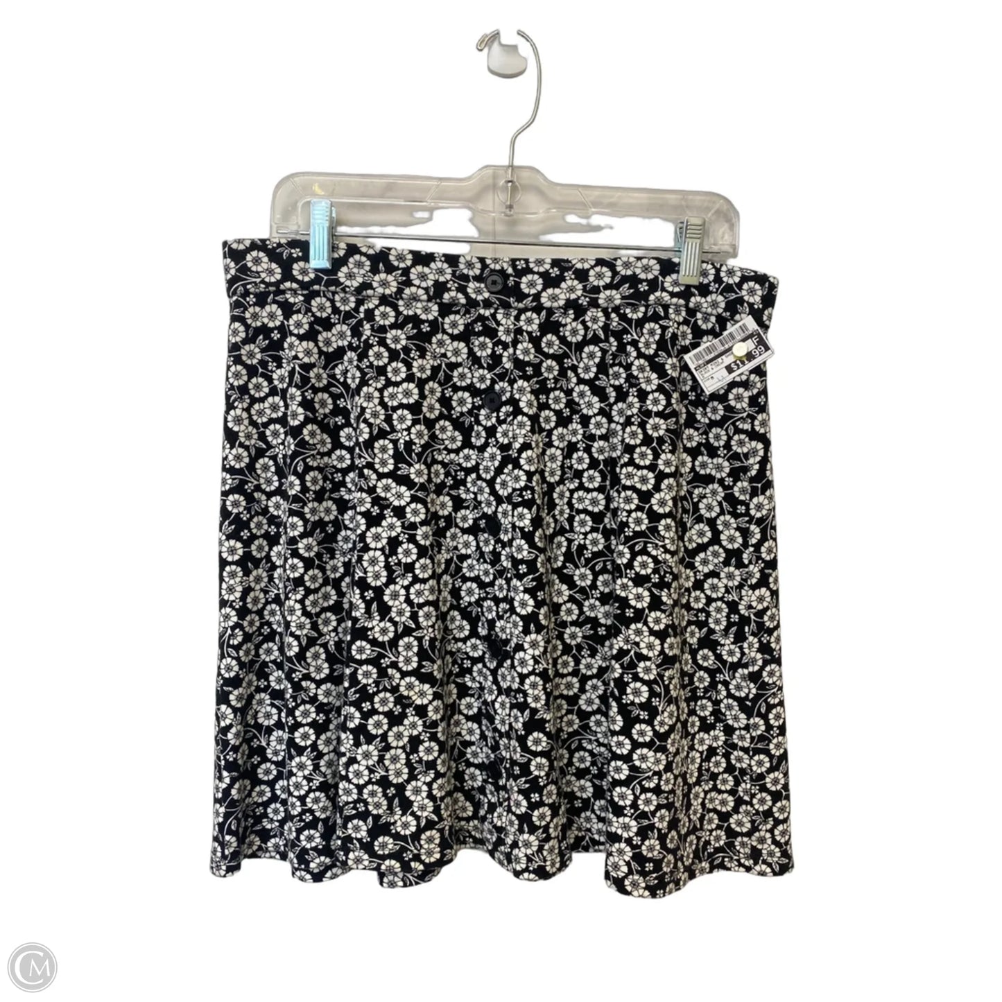 Skirt Mini & Short By Loft In Black & Cream, Size: M