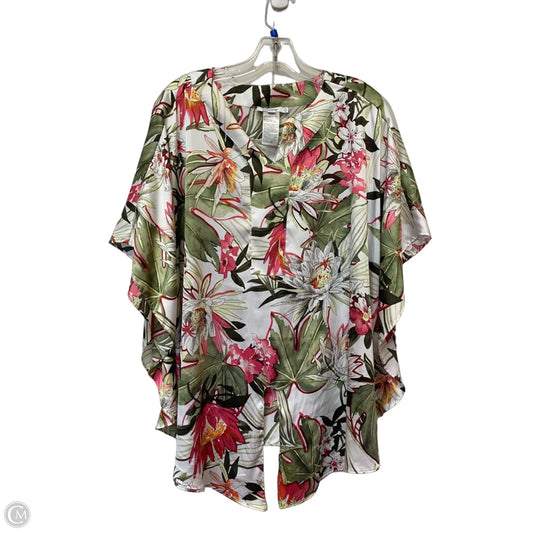 Top Short Sleeve By Chicos In Floral Print, Size: 16
