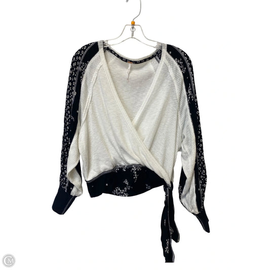 Top Long Sleeve By Free People In Black & White, Size: Xs