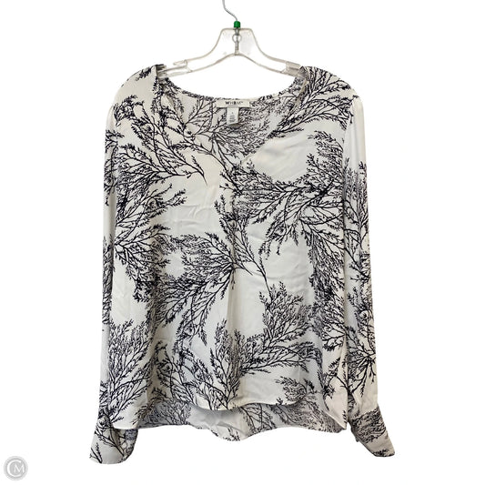 Top Long Sleeve By White House Black Market In Black & White, Size: L