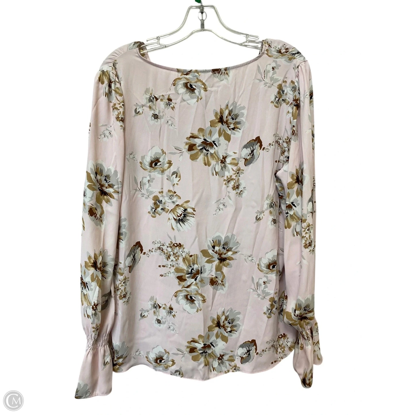 Top Long Sleeve By White House Black Market In Floral Print, Size: L