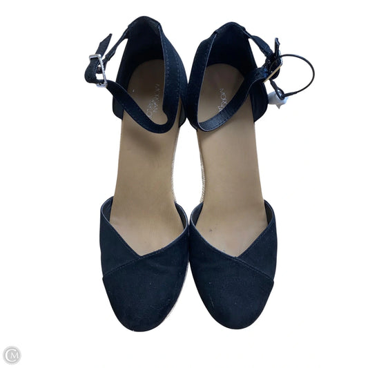 Sandals Heels Wedge By Morgan Taylor In Black, Size: 8.5