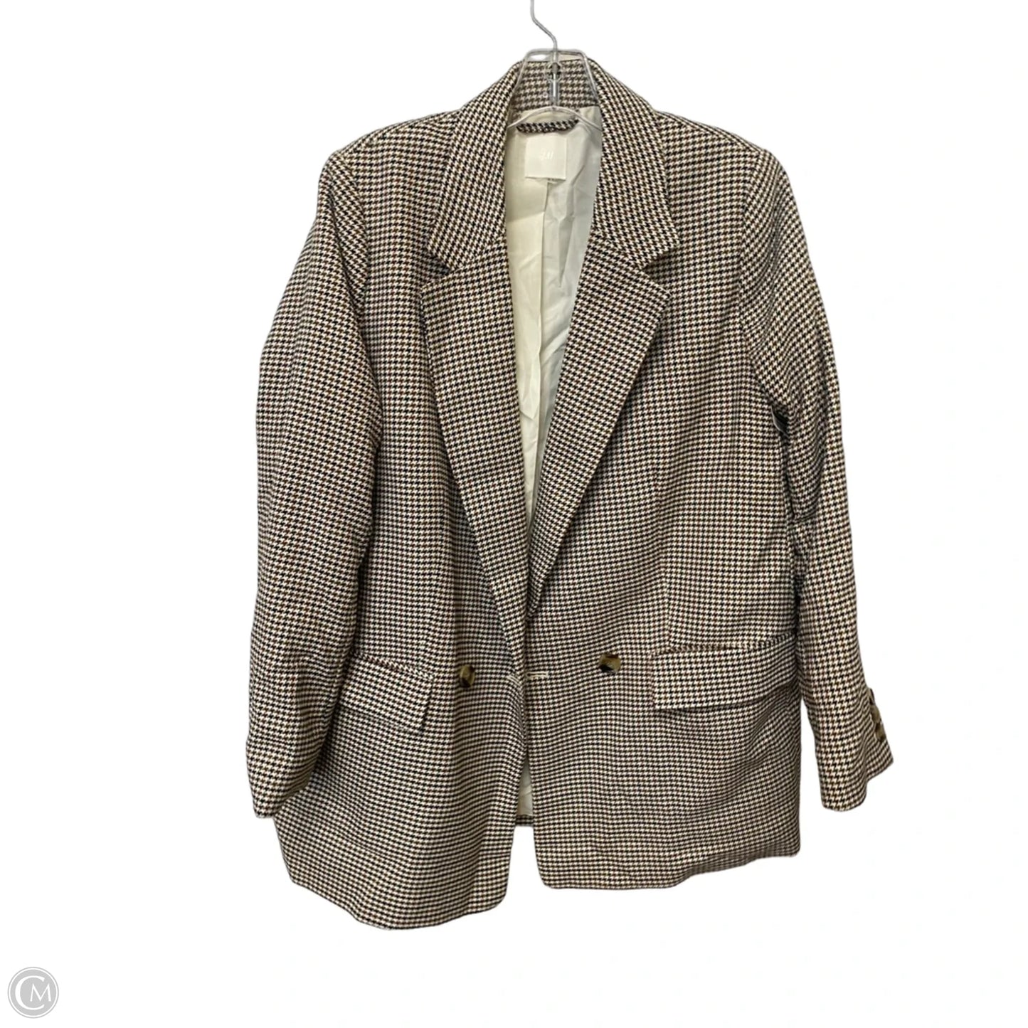 Blazer By H&m In Brown & Cream, Size: L