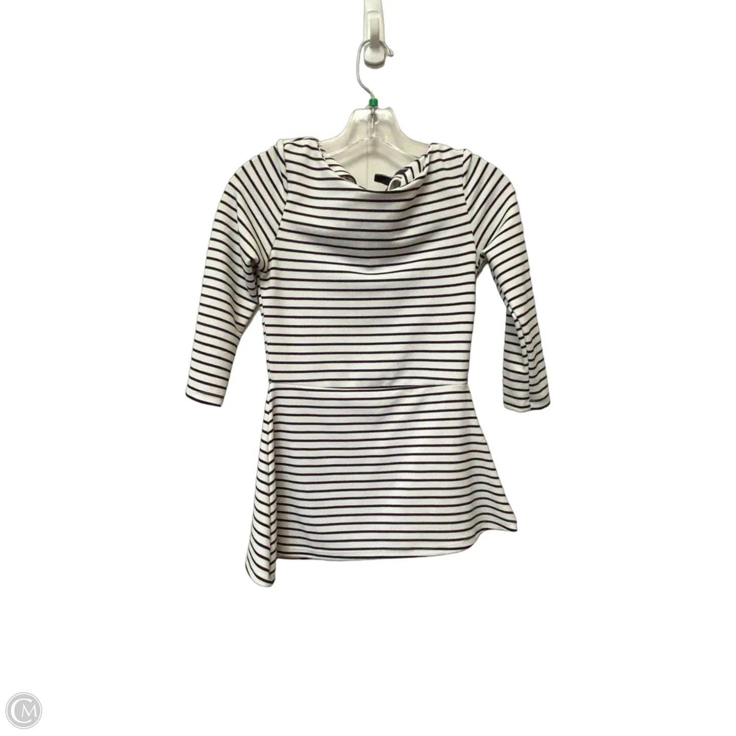 Top 3/4 Sleeve By White House Black Market In Striped Pattern, Size: Xxs