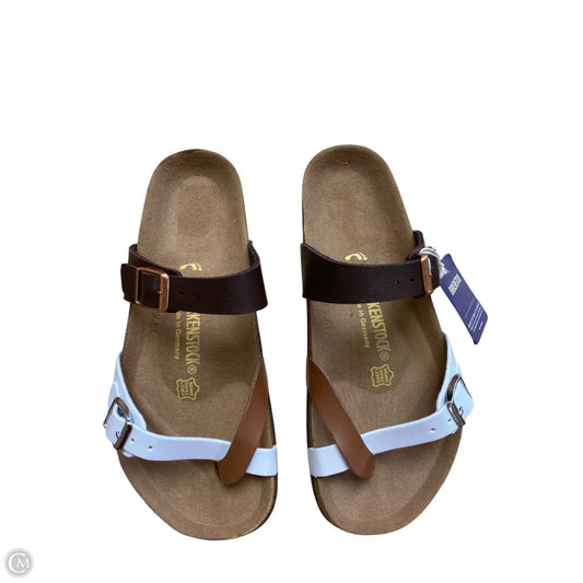Sandals Flats By Birkenstock In Brown, Size: 10