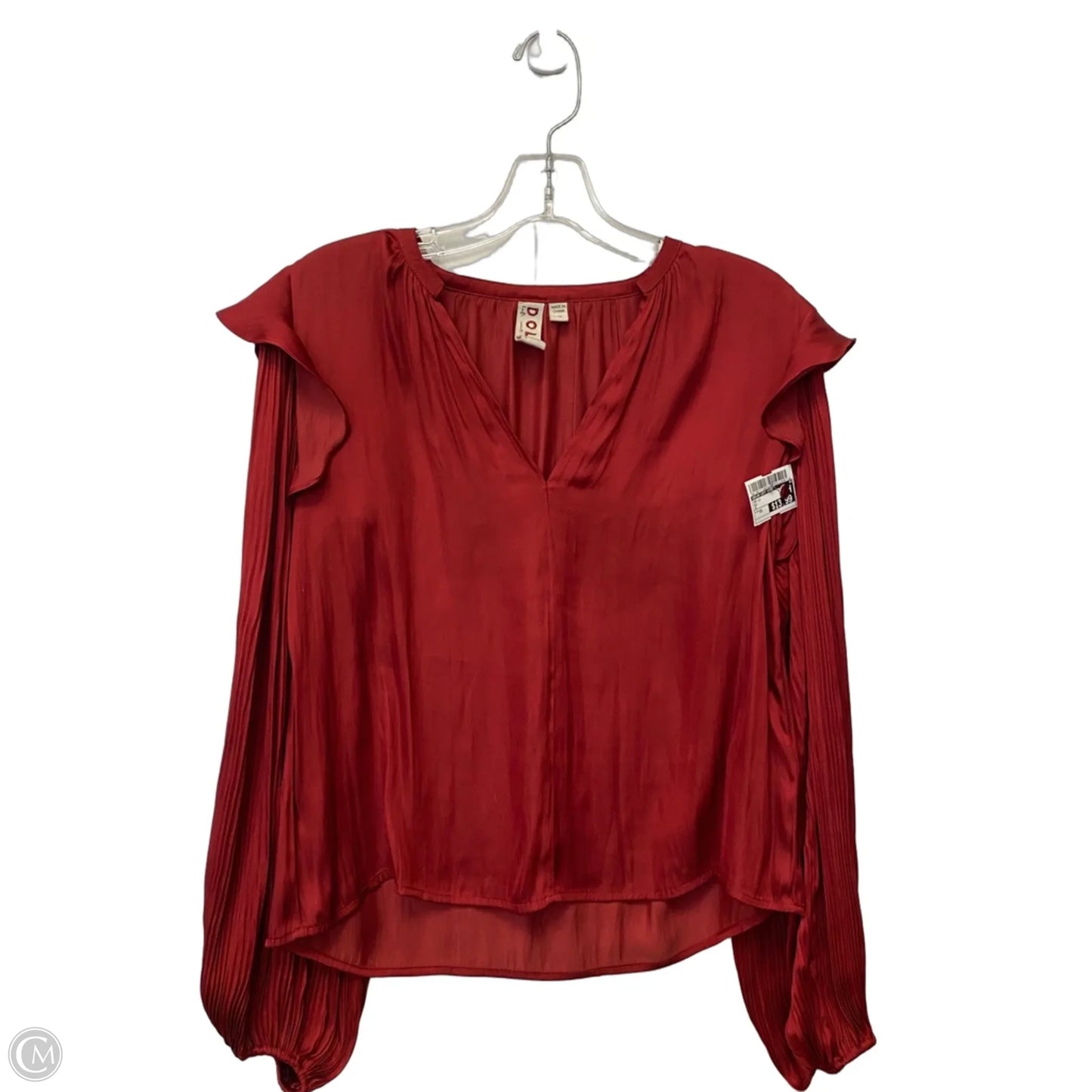 Top Long Sleeve By Dolan Left Coast In Red, Size: Xs