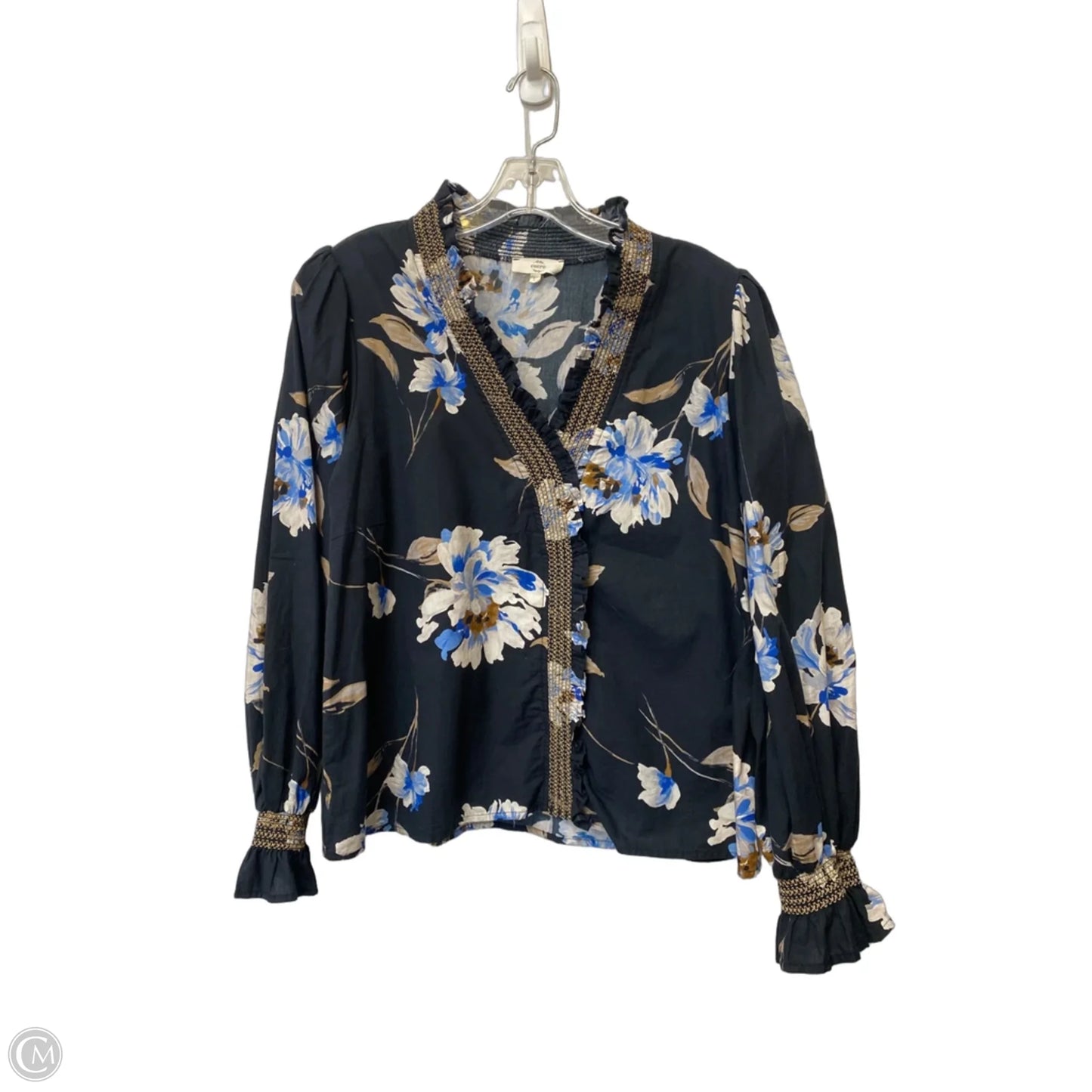 Top Long Sleeve By Entro In Floral Print, Size: L