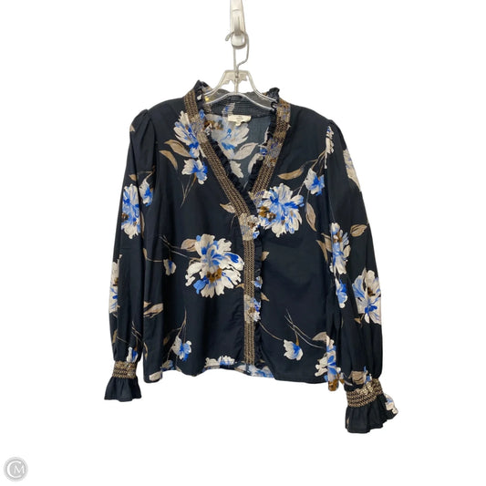 Top Long Sleeve By Entro In Floral Print, Size: L