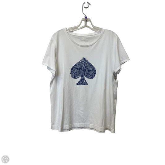 Top Short Sleeve Designer By Kate Spade In White, Size: Xl