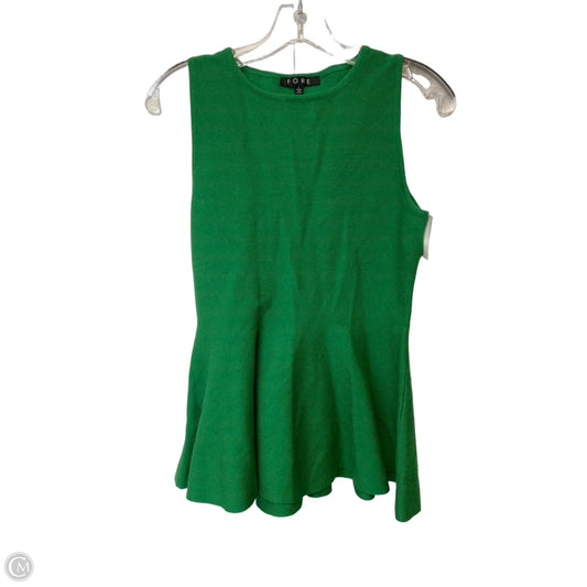 Top Sleeveless By Fore In Green, Size: L