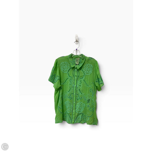 Top Short Sleeve By Johnny Was In Green, Size: Xl