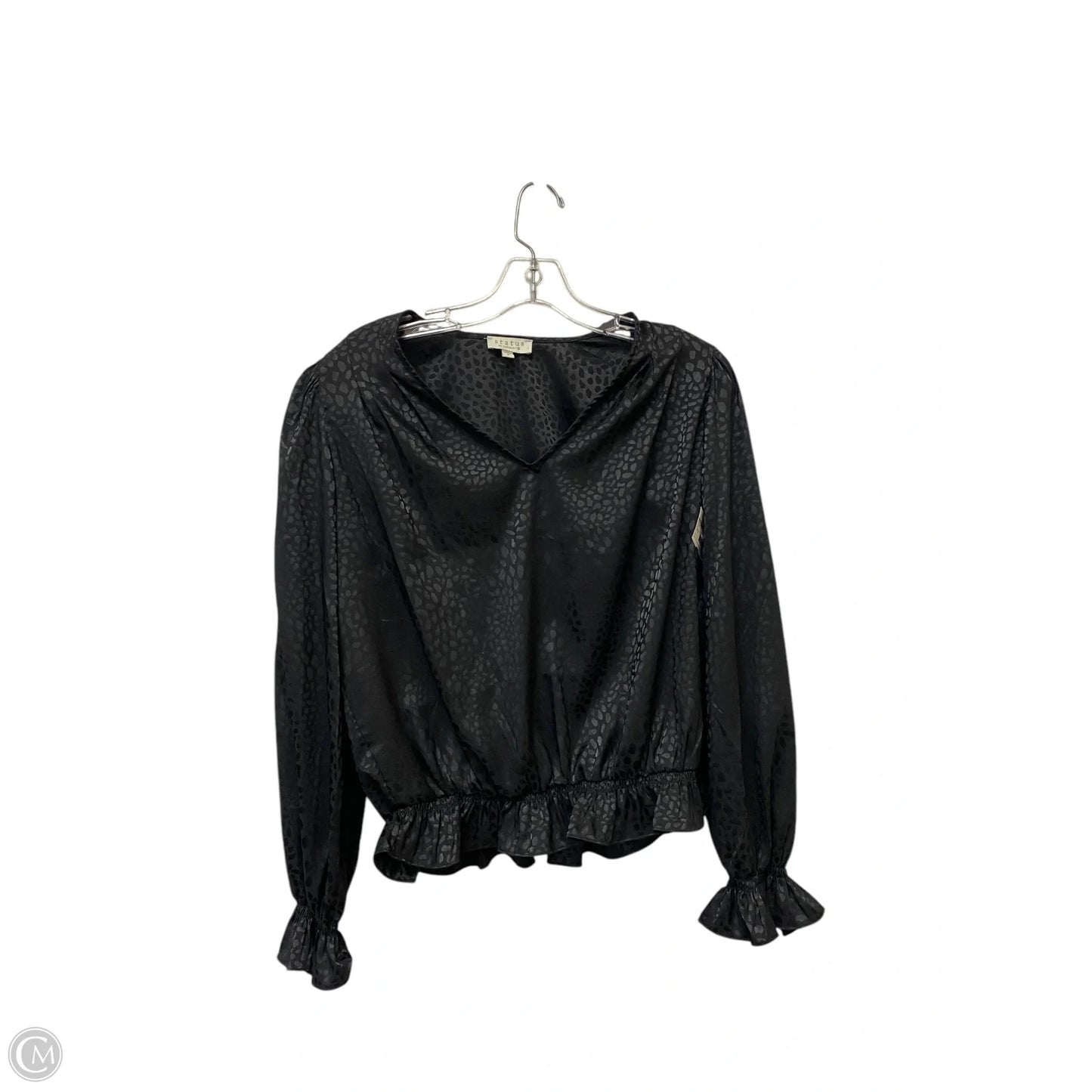 Blouse Long Sleeve By Chenault In Black, Size: S