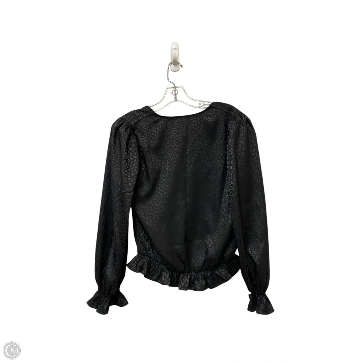 Blouse Long Sleeve By Chenault In Black, Size: S