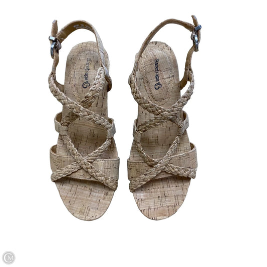Sandals Heels Wedge By Bare Traps In Tan, Size: 7