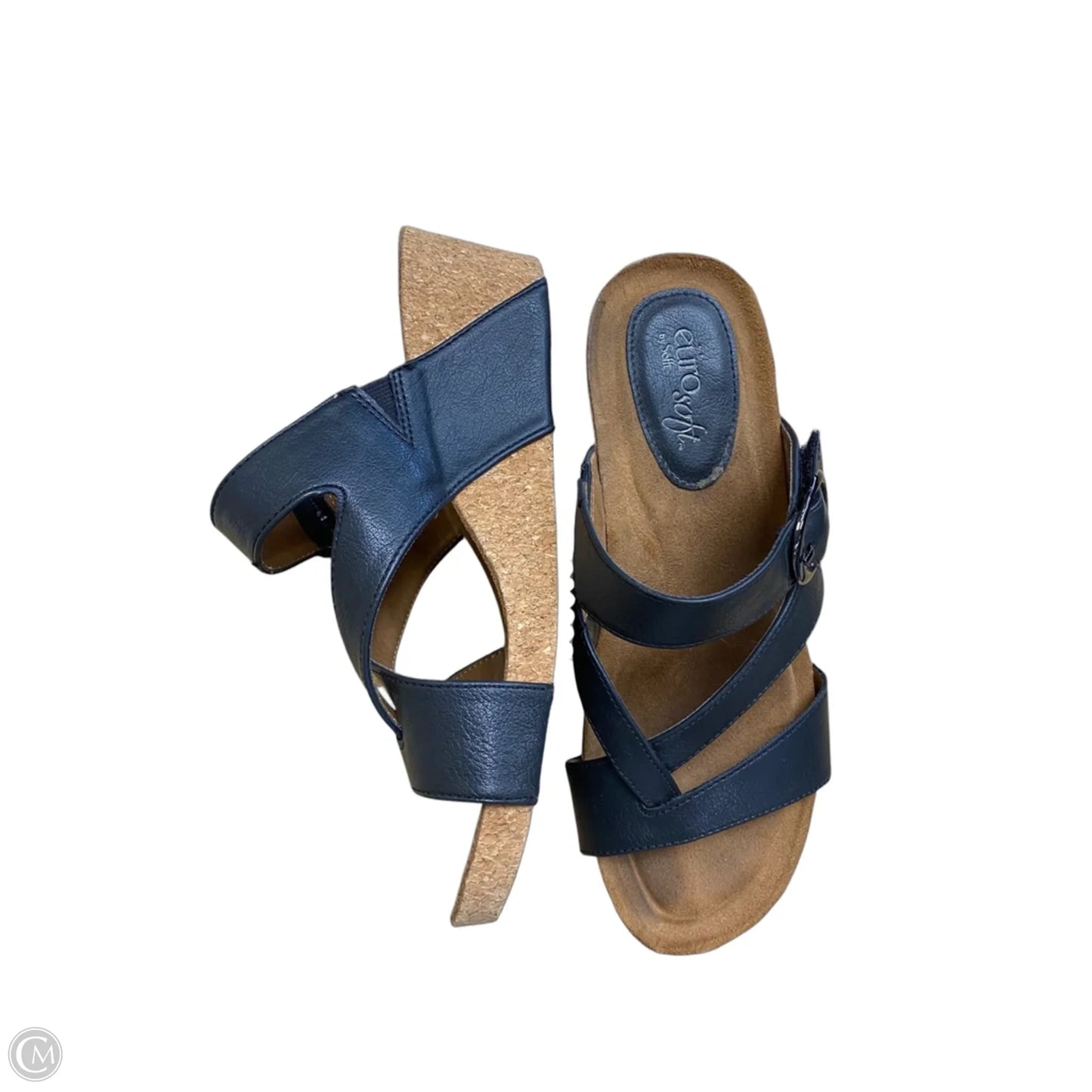 Sandals Heels Wedge By Sofft In Black & Brown, Size: 8.5