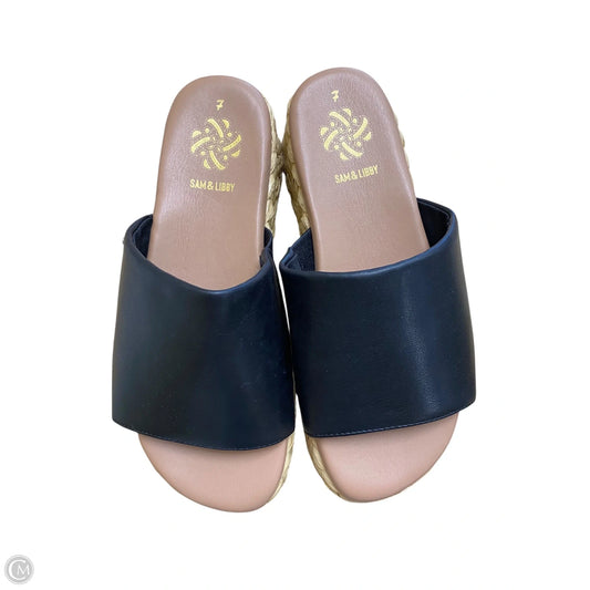 Sandals Heels Platform By Sam And Libby In Black, Size: 7