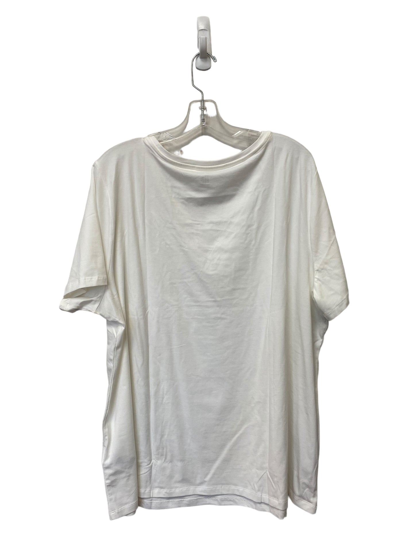 White Top Short Sleeve Basic Amazon Essentials, Size 3x