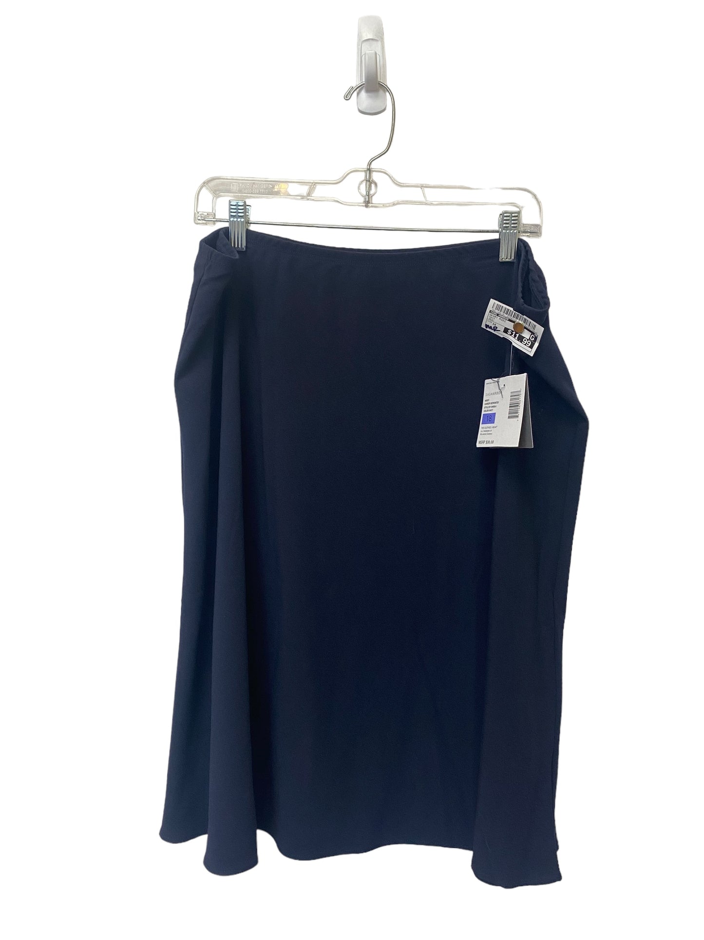 Navy Skirt Midi Sag Harbor, Size 18