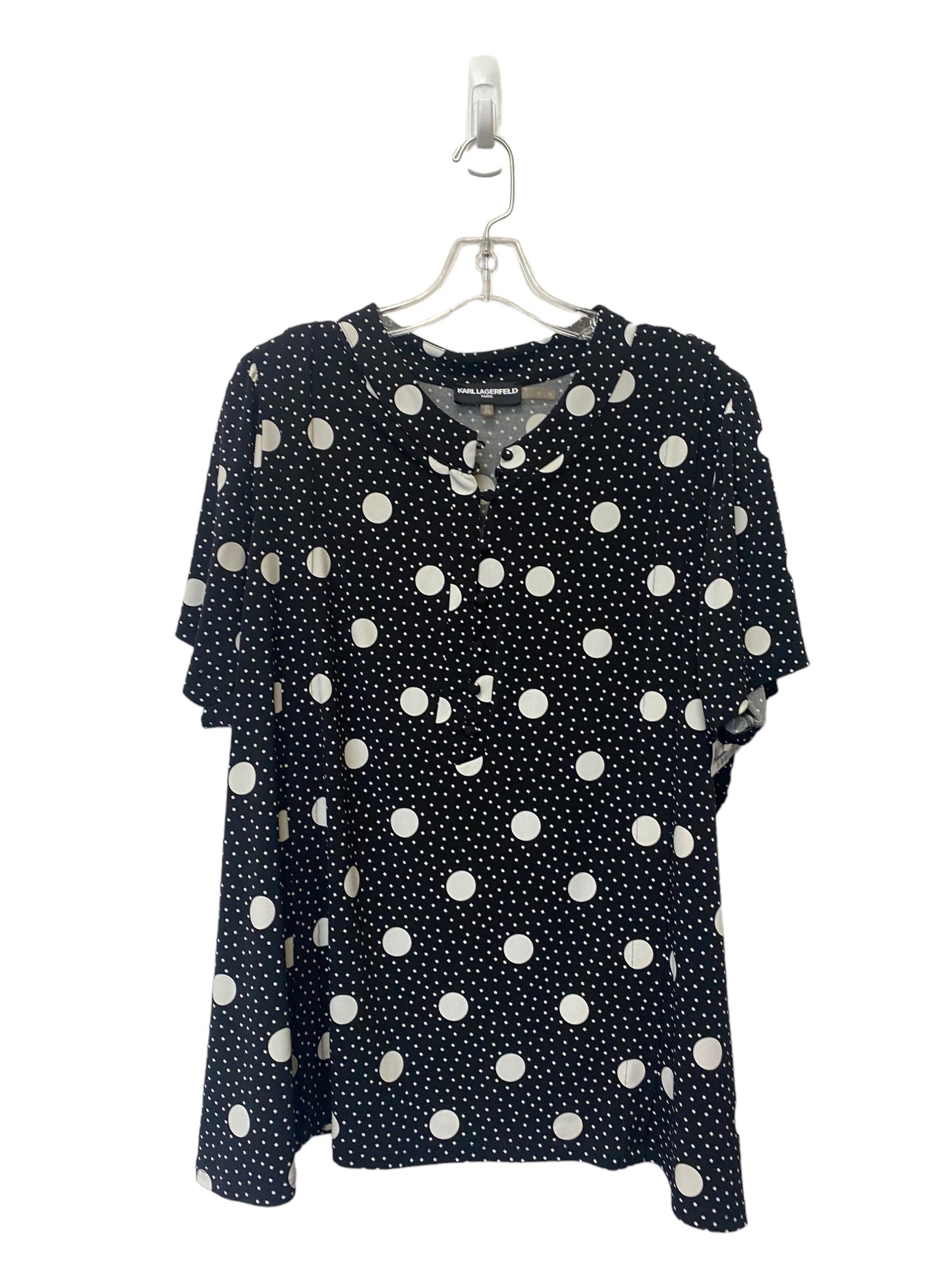 Black & White Top Short Sleeve Karl Lagerfeld, Size 2x