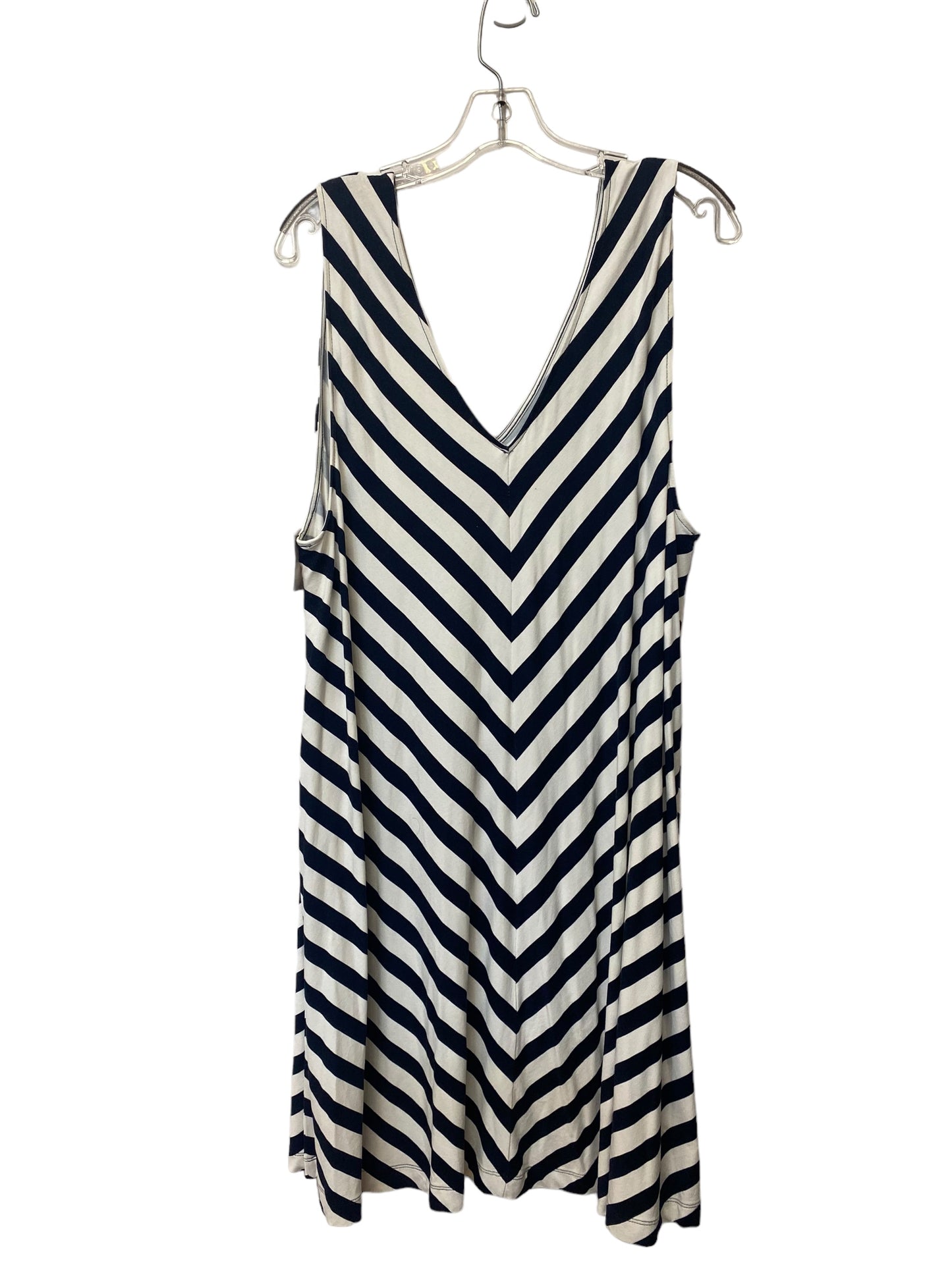 Striped Pattern Dress Casual Midi Loft, Size Xxl