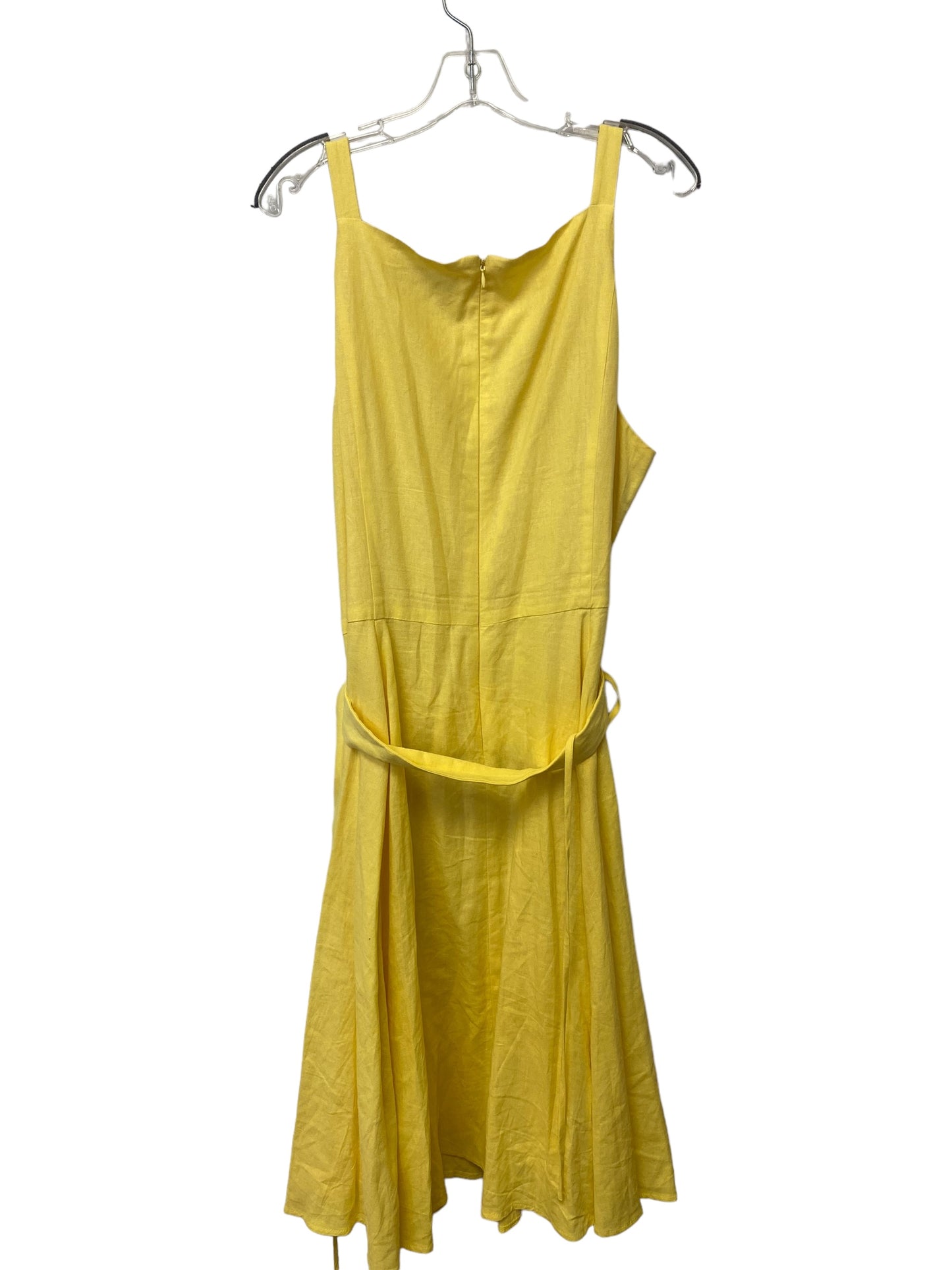 Yellow Dress Casual Midi Clothes Mentor, Size 20