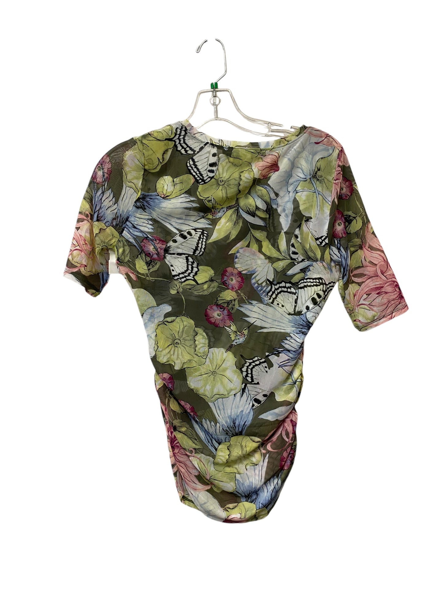 Top Short Sleeve By White House Black Market In Floral Print, Size: Xs