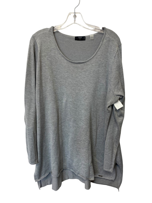 Sweater By Tahari By Arthur Levine In Grey, Size: 1x