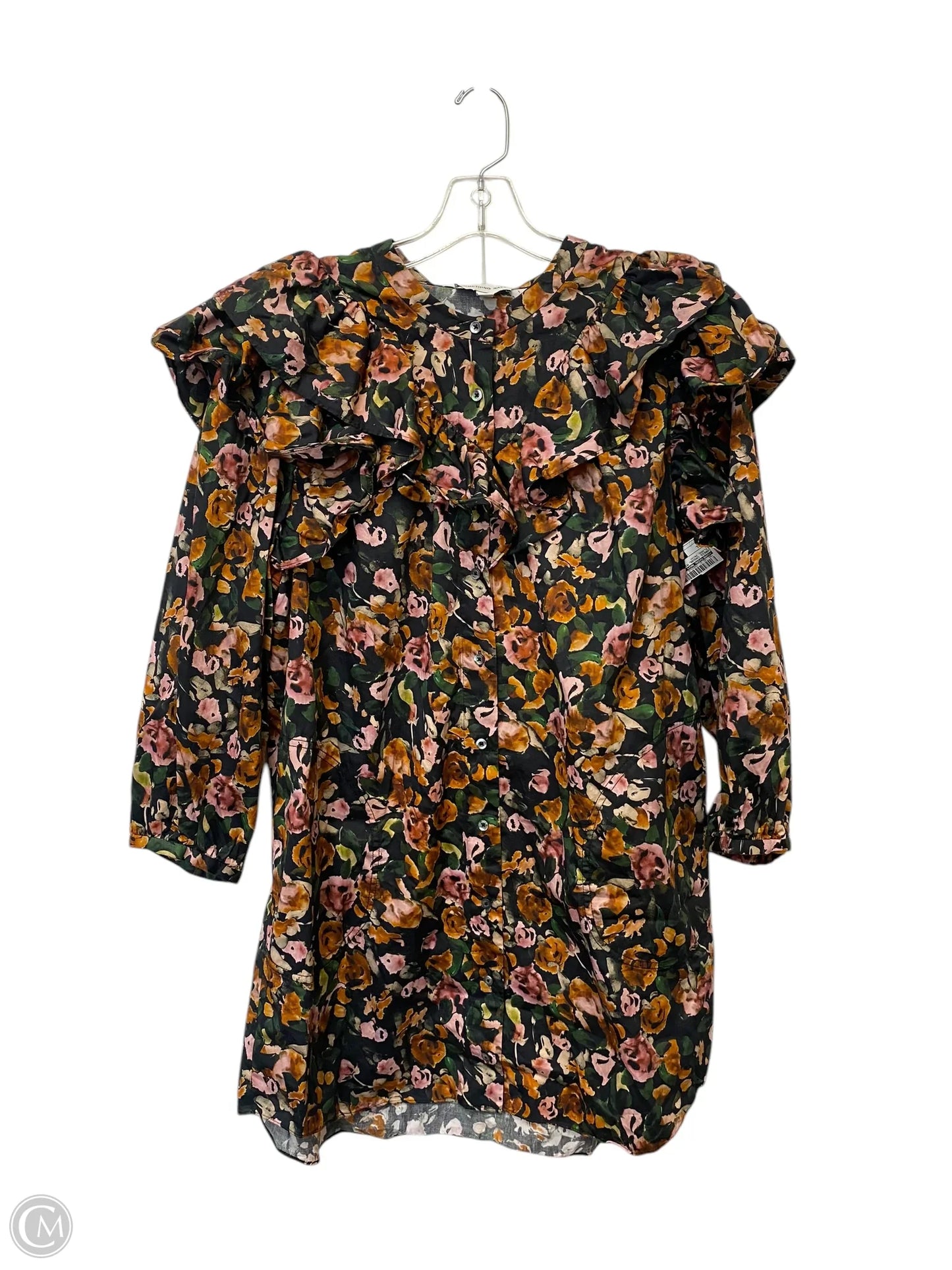 Dress Casual Midi By Something Navy In Floral Print, Size: L