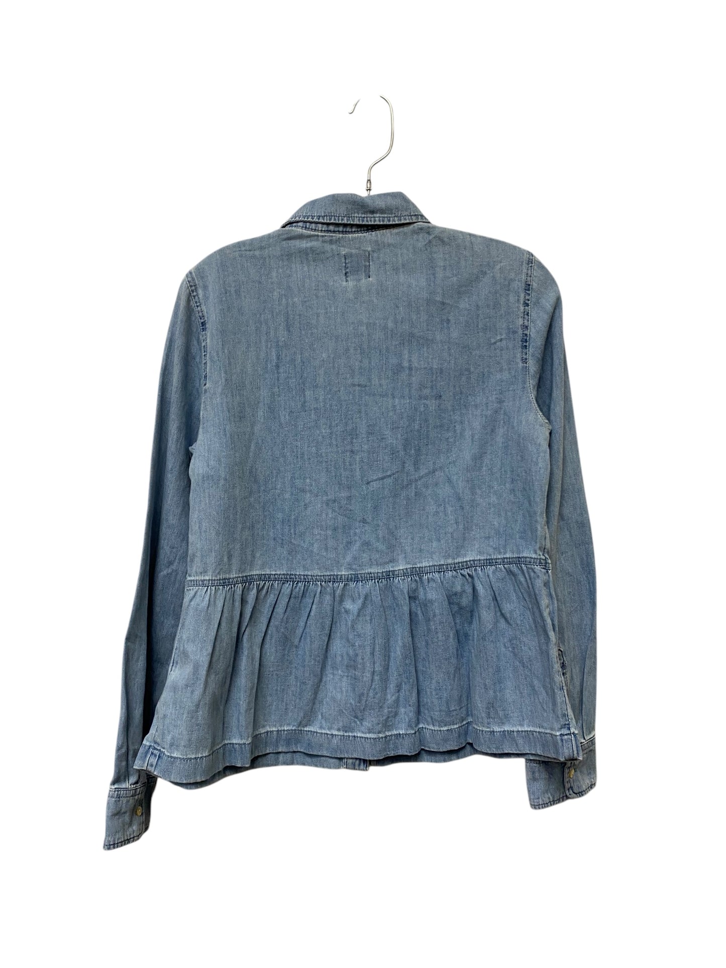 Top Long Sleeve By Gap In Blue Denim, Size: S