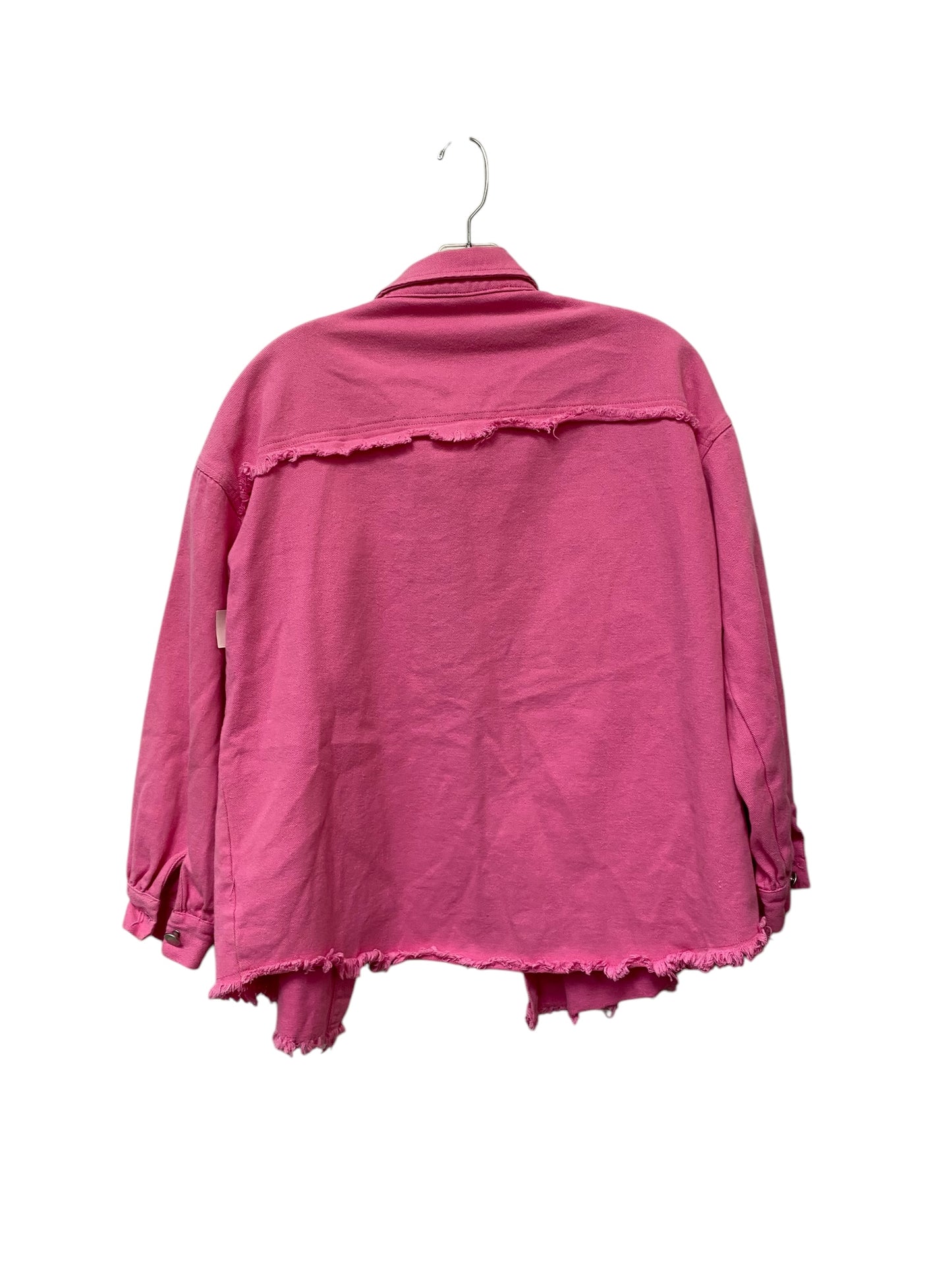 Jacket Shirt By Clothes Mentor In Pink, Size: M