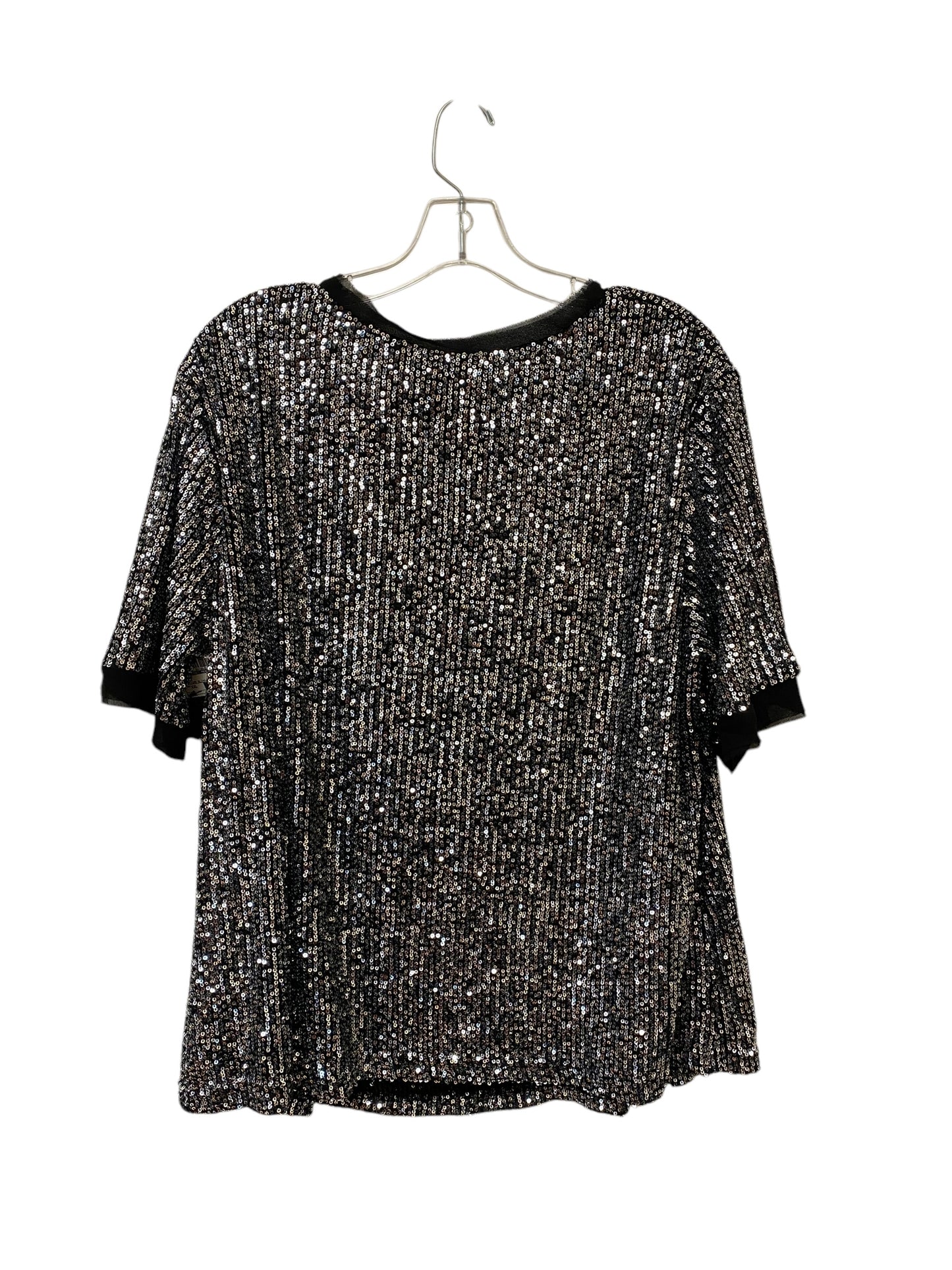 Top Short Sleeve By Clothes Mentor In Silver, Size: Xxl