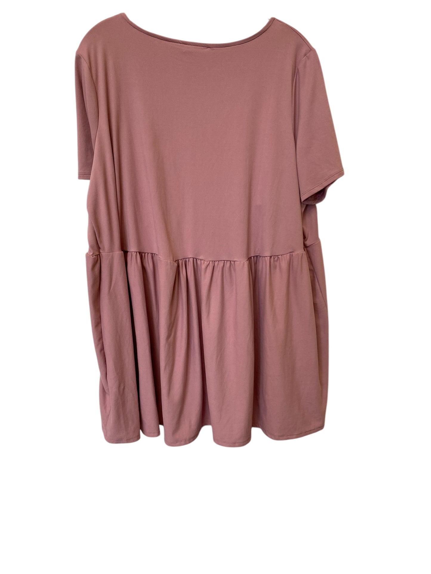 Top Short Sleeve By Zenana Outfitters In Pink, Size: 2x