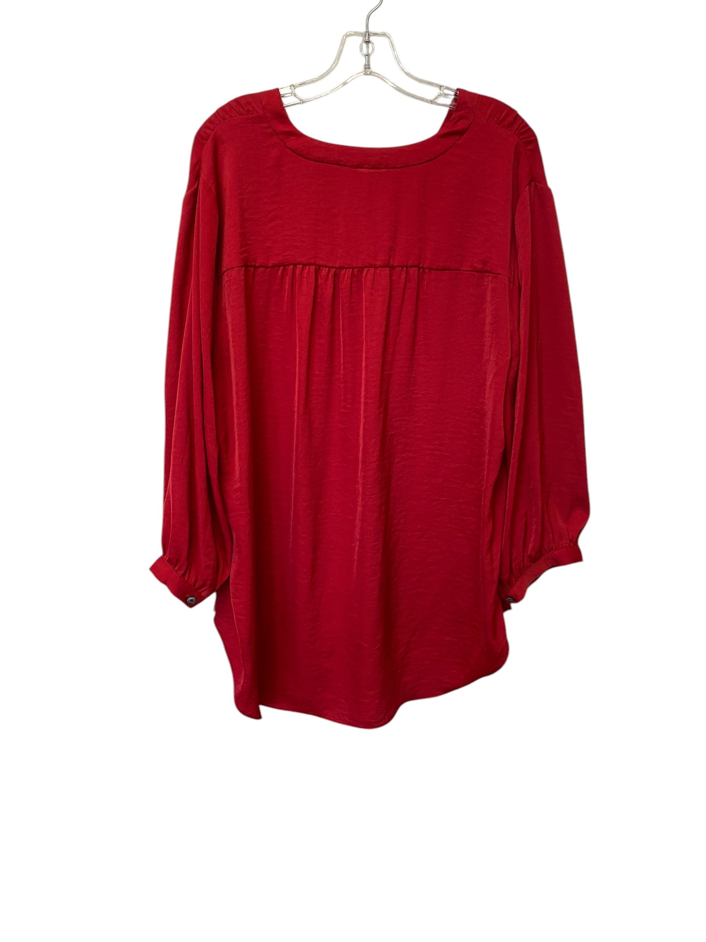 Top Long Sleeve Basic By Vince Camuto In Red, Size: 2x