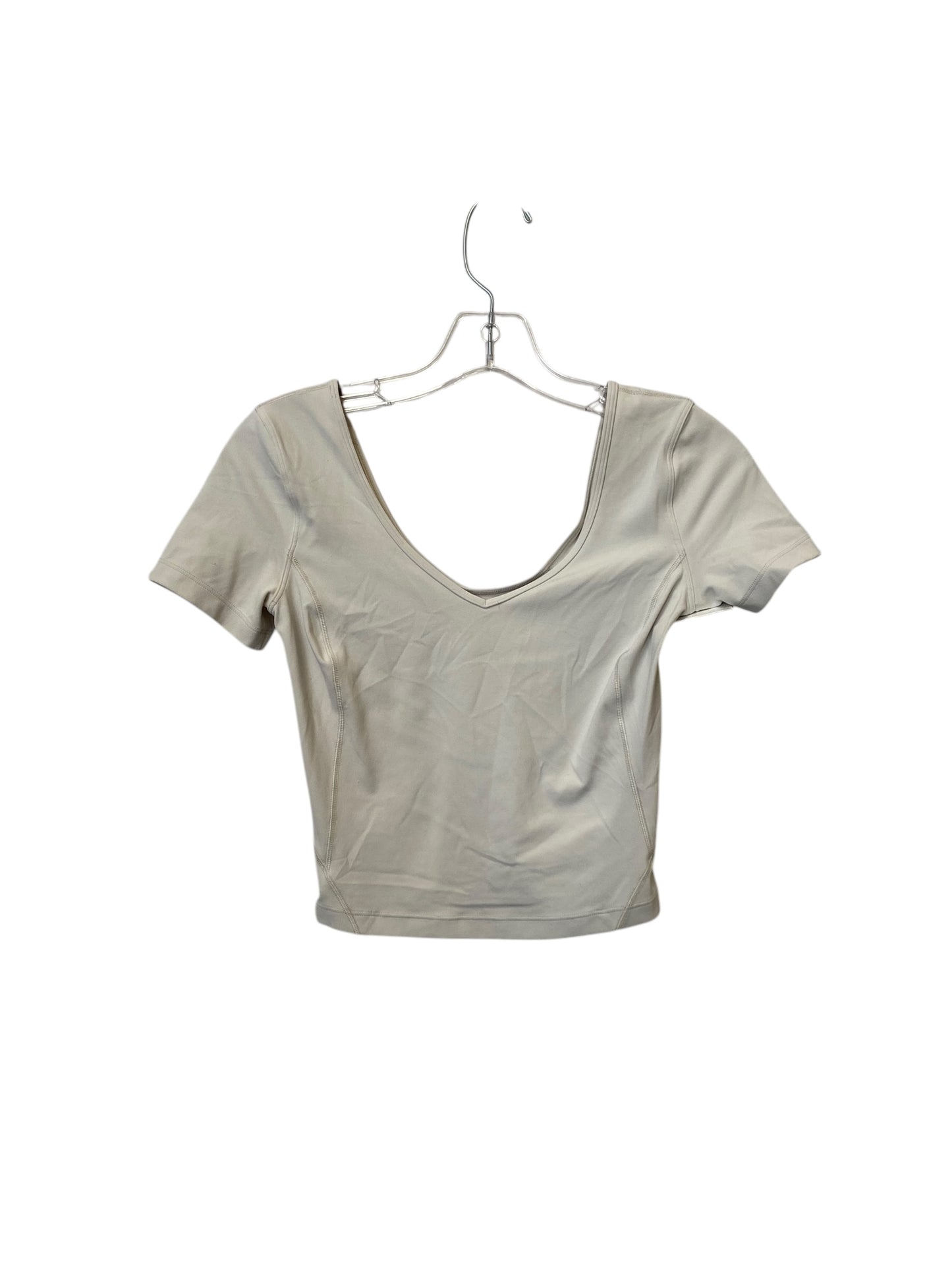 Athletic Top Short Sleeve By Lululemon In Cream, Size: S