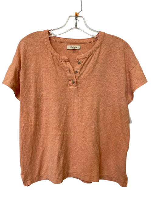 Top Short Sleeve By Madewell In Orange, Size: M