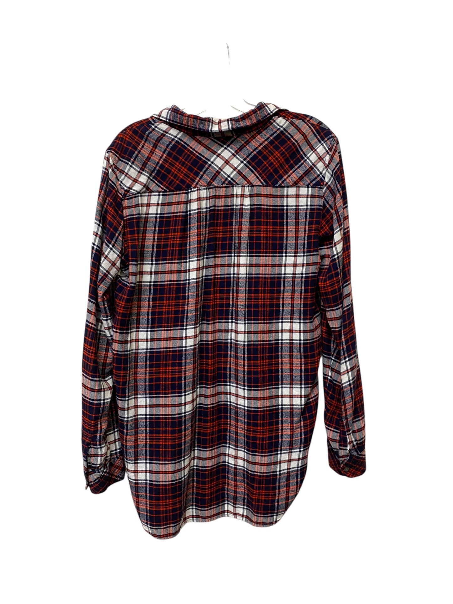 Top Long Sleeve By Gap In Plaid Pattern, Size: S