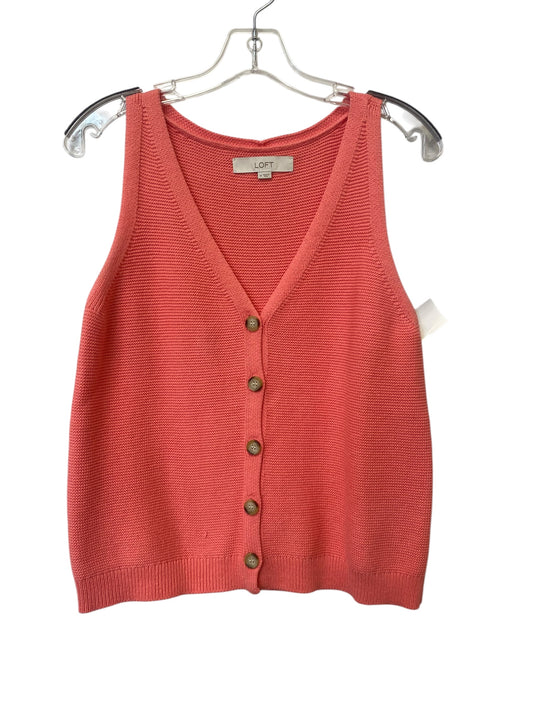 Vest Sweater By Loft In Pink, Size: M