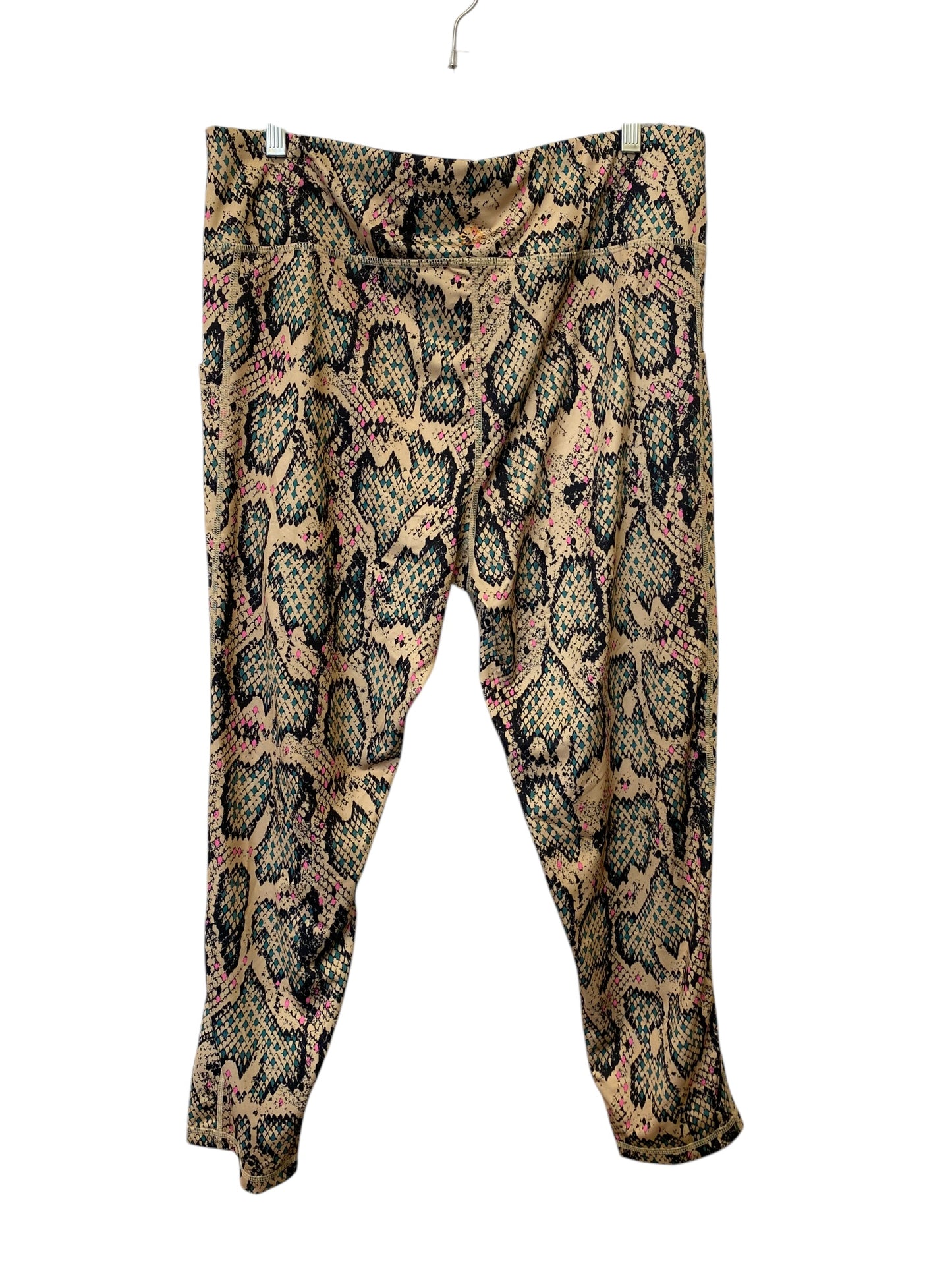 Athletic Leggings By Pro Player In Snakeskin Print, Size: Xl