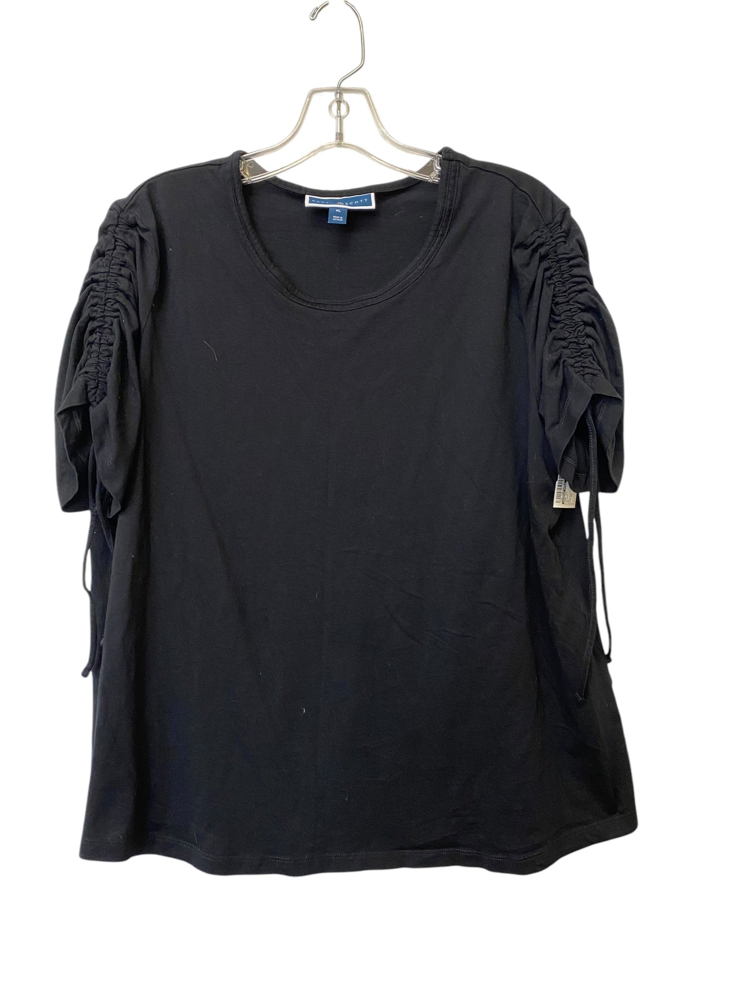 Top Short Sleeve By Karen Kane In Black, Size: Xl