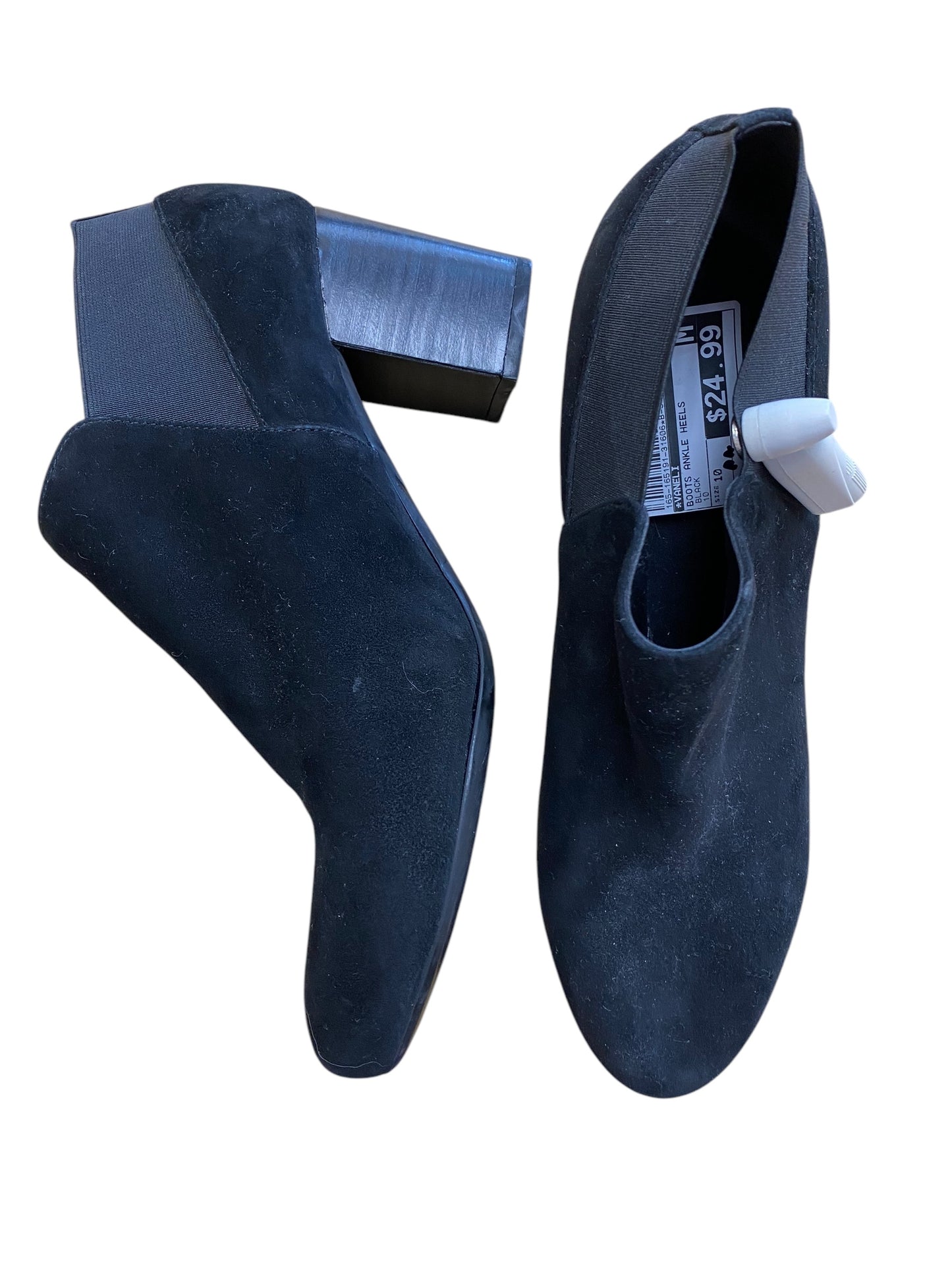 Boots Ankle Heels By Vaneli In Black, Size: 10