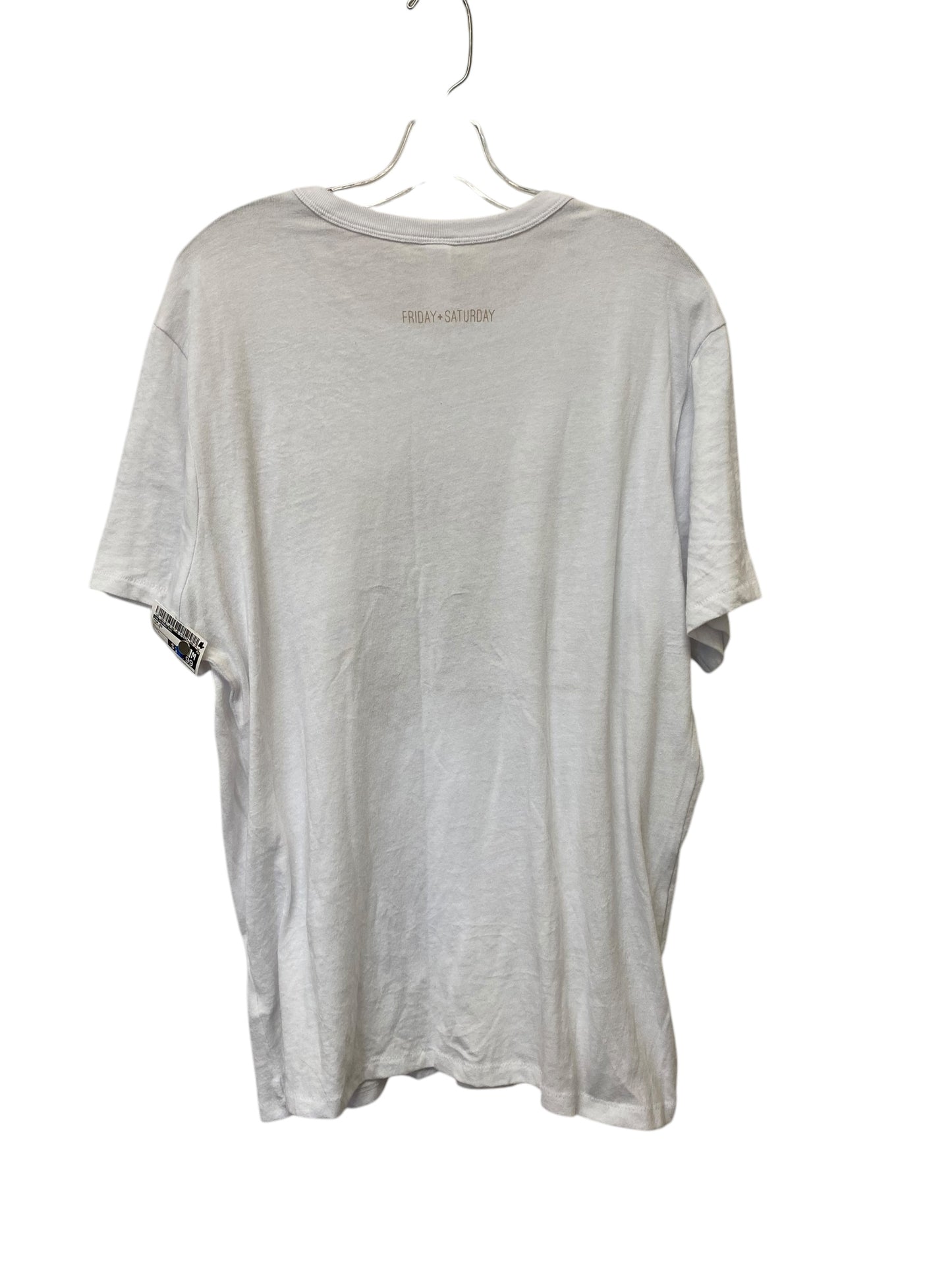 Top Short Sleeve By Alternative In White, Size: L